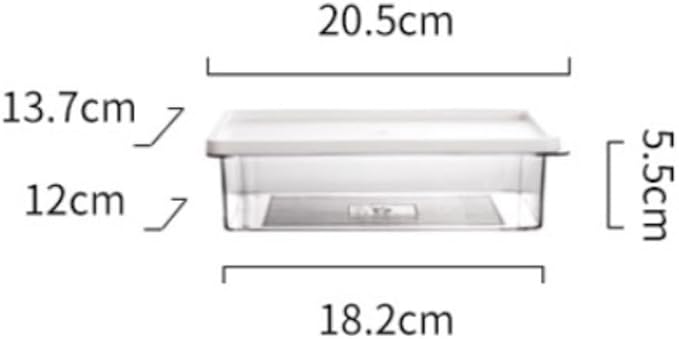 Food Storage Container Refrigerator Fresh-Keeping Storage Box Sealed Frozen Box Storage Household Portable Sub-Package Box Kitchen Refrigerator Food Organizer (Color : Clear, Size : B)