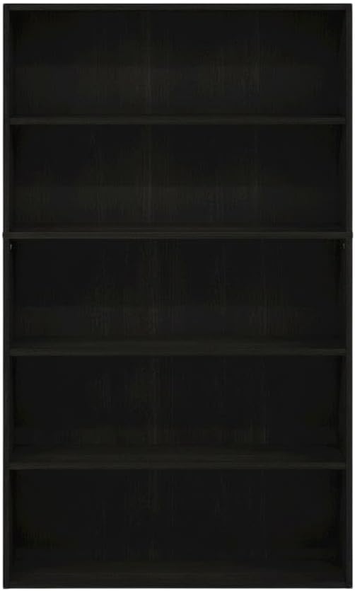 Furnifact Espresso 5-Tier Open Shelf Bookcase, Modern Storage Solution, Sturdy Wood Construction, Compact Design, Ideal for Living Room or Office