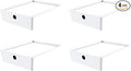 Bella White Modular Box Stackable Storage Bins with Lids Bathroom Organizer Kitchen Container Closet Shelf Organization 4 Pack (Medium)