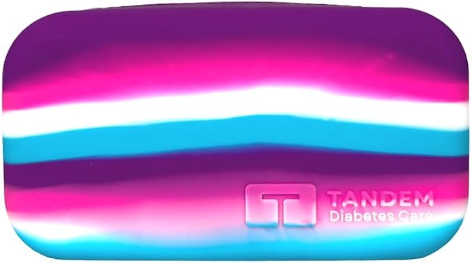 Sugar Medical Tandem Travel Case for t:Slim X2 & Mobi Pump Supplies, Silicone Diabetes Organizer with Compartments for Infusion Sets, Cartridges & Insulin Vial (Pink, Purple, Blue) | Silicone Organizer, Compact Design, Infusion Set Storage, Cartridge C...