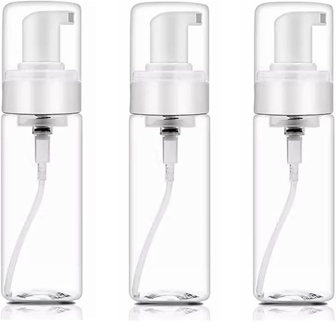 Foaming Dispenser Bottle,3Pcs 7oz/200ml Transparent Empty Spray Bottles Plastic Foam Pump Bottle Travel Soap Bottle Soap Foam Bottle Portable Foam Bottle for Hand Soap,Lash Cleanser