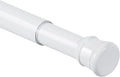 No Sectional Assembly Tension Curtain Rod 56-104 Inch | 1" Diameter Spring Long Adjustable Shower Curtain Rods for Bathroom Windows Closet No Drilling No Rust, White