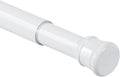 No Sectional Assembly Tension Curtain Rod 42-78 Inch | 1" Diameter Spring Long Adjustable Shower Curtain Rods for Bathroom Windows Closet No Drilling No Rust, White