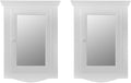 Renovators Supply Corner Medicine Cabinet with Mirror - Wall Mount Wooden Bathroom Medicine Cabinet - Double Shelf Storage Cabinet with Hardware - Hanging Bathroom Cabinet - White, Pack of 2