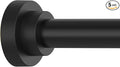 Thestoa Shower Curtain Rod Adjustable 43-78 inch, 1"Diameter Spring Tension Curtain Rod No Drill, Anti-Rust Non-Slip Shower Rod, Black Shower Curtain Rod for Bathroom Tension