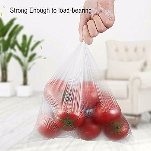 Immuson Food Storage Bag, 12 x 20 Plastic Produce Bag on a Roll Fruits, Vegetable, Bread, Food Storage Clear Bag (4 Rolls-1400 Bags)