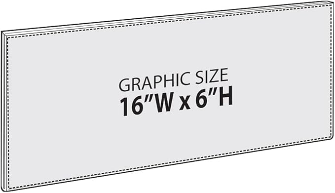 Azar Displays 122040 16-Inch W by 6-Inch H Wall Mount Acrylic Frame Pack of 10 - Clear Acrylic Wall Frame with Sticky Back - Floating Wall Sign Holder - Adhesive Office Sign - Frameless Picture Frame 16 in. W x 6 in. H