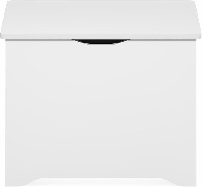Furinno Basic Storage Chest, Storage Bench with Safety Hinged Soft Closed Lid, Storage Box, 15.6 x 23.6 x 18, for Living Room, Bedroom, Entryway, White
