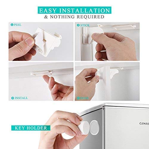 Vmaisi Child Safety Magnetic Cabinet Locks Baby Proofing 16 Locks & 2 Keys | Children Proof Baby Locks - Adhesive or Screws Fixed for Cabinets and Drawers Protection