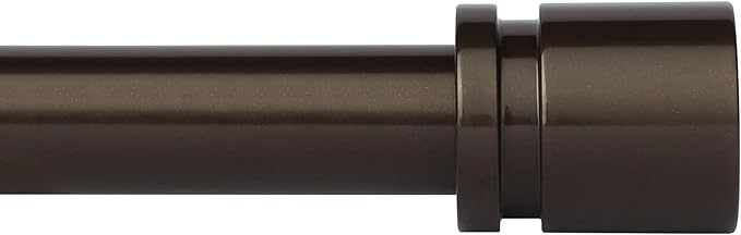 Byondeth Curtain Rods for Windows 16 to 144 Inches Adjustable Length 1 Inch Diameter Window Curtain Rod with Aluminium End Cap, Antique Bronze