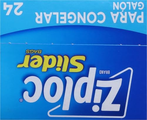 Ziploc Gallon Food Storage Freezer Slider Bags, Power Shield Technology for More Durability, 24 Count (Pack of 2)