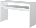 Furnifact Deluxe Hall Console Table with Display Shelf, Wide Entryway Accent Table for Foyer or Living Room, Engineered Wood, White