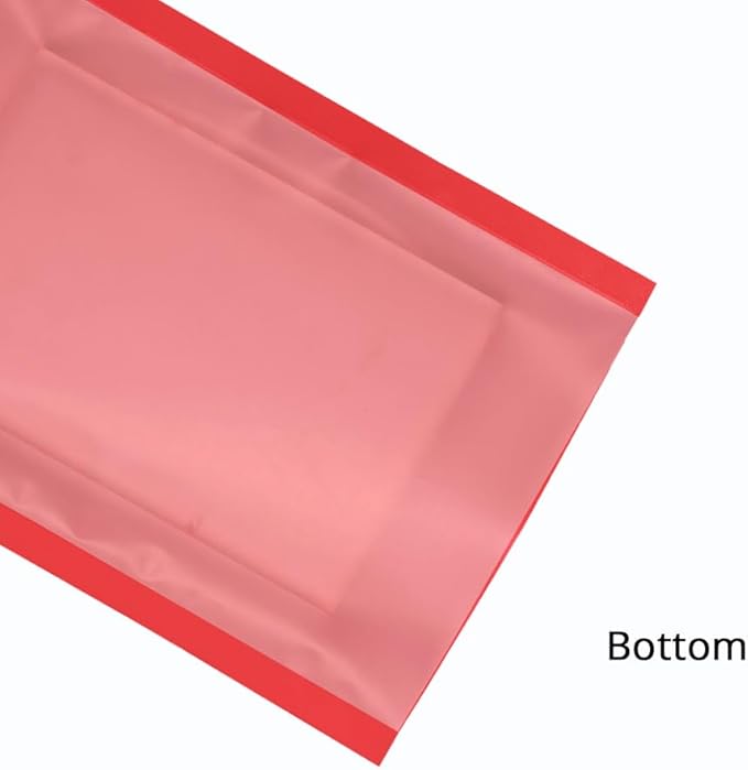 100PCS Customized Vacuum Heat Seal Bag,Open Top Packaging Bag with Clear Front,Single Color Printing for Logo/Text/QR Code (Red, 10 * 15CM/4.0"*6.0"-100PCS-One Color Print)