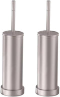 2 Pack Brushed Nickel Toilet Brush with Holder, 304 Stainless Steel Toilet Bowl Brush, Anti-Splash Design, Detachable Inner Tube for Bathroom RV