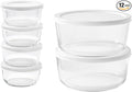 12-Piece Glass Food Storage Containers Set (6 Containers + 6 BPA-Free Lids) | 1-Cup & 6.5-Cup, Leakproof | Microwave, Freezer, Oven & Dishwasher Safe | Ideal for Meal Prep & Pantry Organization, White
