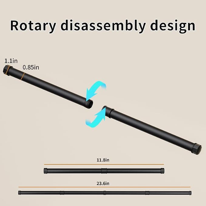Heavy Duty Closet Rod Bracket with Closet Rod（11-47in Support 200lbs | L-Shaped Wall Mount Closet Shelf Brackets with Adjustable Hanging Rods Hanging Kit for Laundry Wardrobe Bathroom Kitchen