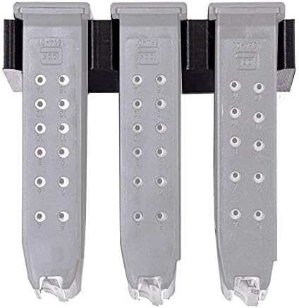 Magazine Mount Compatible with Glock 17 19 26 31 32 33 34 – Pistol Mag Wall Display & Storage Rack – 1 Mount Holds 3 Mags