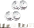 QCAA Heavy Duty Solid Metal Closet Rod Socket Set, 1-3/8'', Matte White, 2 Pair, Made In Taiwan