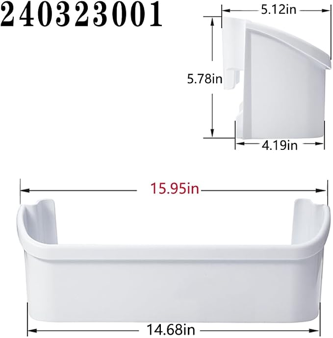 2 pack 240323001 Refrigerator Door Bin, 15.95in Side Fit for frigidaire | Replacement for AP2115741, PS429724, AH429724, 240323007, fits most Frigidaire & Kenmore (NOT freezer door) , Easy install