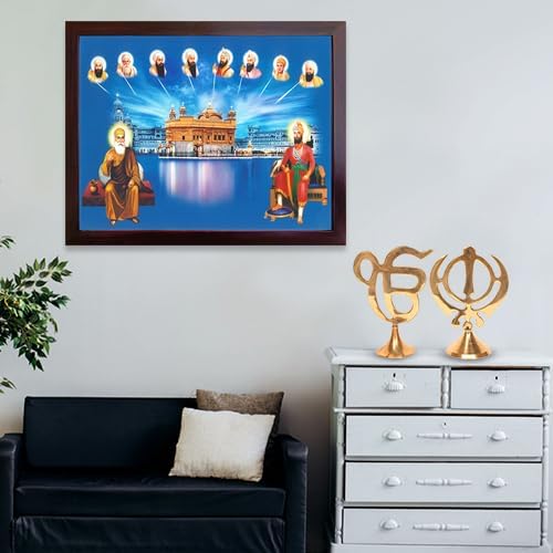 Lord Sikh Guru poster print with frame for Home Decor and Gifting Purpose (229-139)