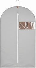 43Inch Garment Bags Covers, Gray Hanging Clothes Bag, Suit Cover Bags with Clear Window for Hanging Closet Clothes Storage and Travel (1, Gray, 43 inch)