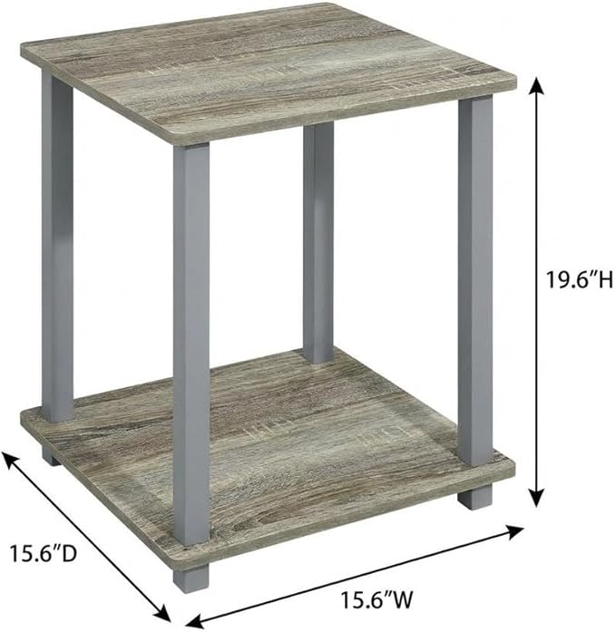 Furnifact French Oak Grey Bookcase with Stylish Design, Sturdy Wood Material, Single Piece Construction for Modern Storage Solution