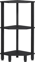 YUFAM 3-Tier Corner Shelf with Sturdy 5-Leg Base, Wooden Corner Bookshelf for Small Spaces, Small Corner Table for Living Room, Bedroom, Office, Black