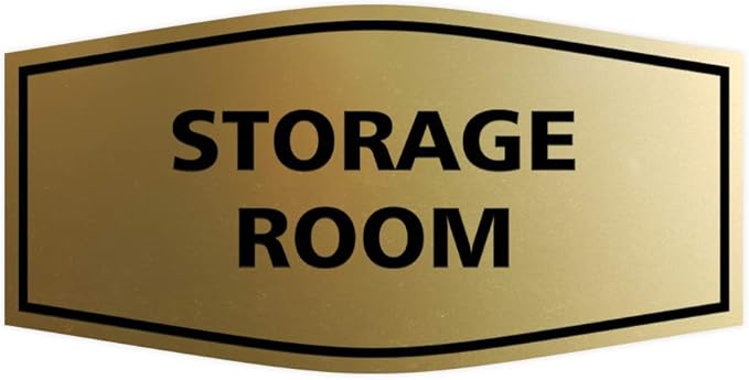 Signs ByLITA Fancy Storage Room Sign (Brushed Gold) - Medium 10 Pack