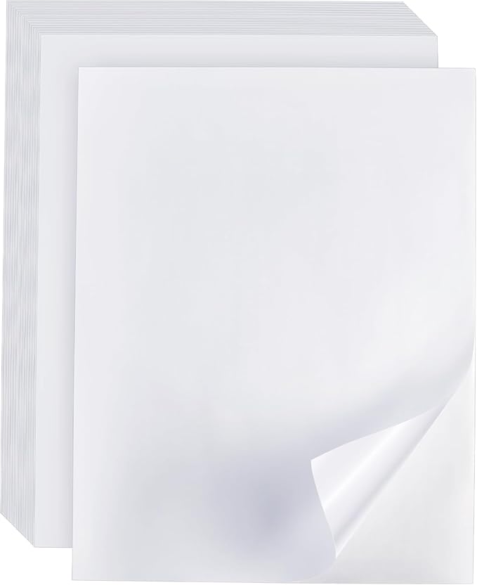 Full Sheet Labels 8.5” x 11” Sticker Paper Matte White, Large Shipping Label Paper for Inkjet Laser Printer, 50 Counts