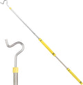 Clothes Hook Pole, Clothes Hanger Reaching Hook for Hanging Clothes Light and Plants Extendable from 35" to 50" Made of Stainless Steel Tube with Sponge Handle (51inch)