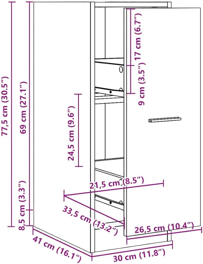 vidaXL , Spacious Storage, Sleek Cabinet, Stylish Shelves, Practical Furniture, Indoor Organizer, Utility Unit, Made of Wood