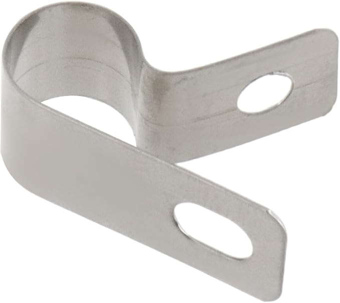 Antrader Wire Fence Clips Metal Wire Clamp with Screws,8mm/0.31",100Pcs | 304 Stainless Steel Wire Clips Cord Clamp for Wood,Metal or Vinyl