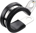 LOKMAN 20 Pack 1/4 Inch Stainless Steel Cable Clamp, Rubber Cushioned Insulated Clamp, Metal Tube Holder for Tube, Pipe or Wire Cord Installation