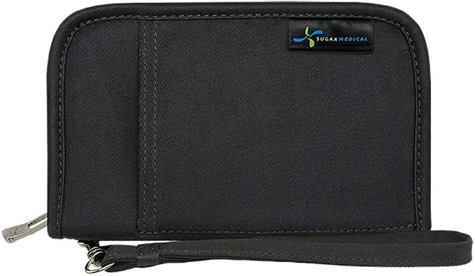 Sugar Medical Diabetes Supply Case | Medical Supplies Travel Bag | Glucose Meter Organizer | Diabetic Care Products | Glucometer Kit (Jet Black)