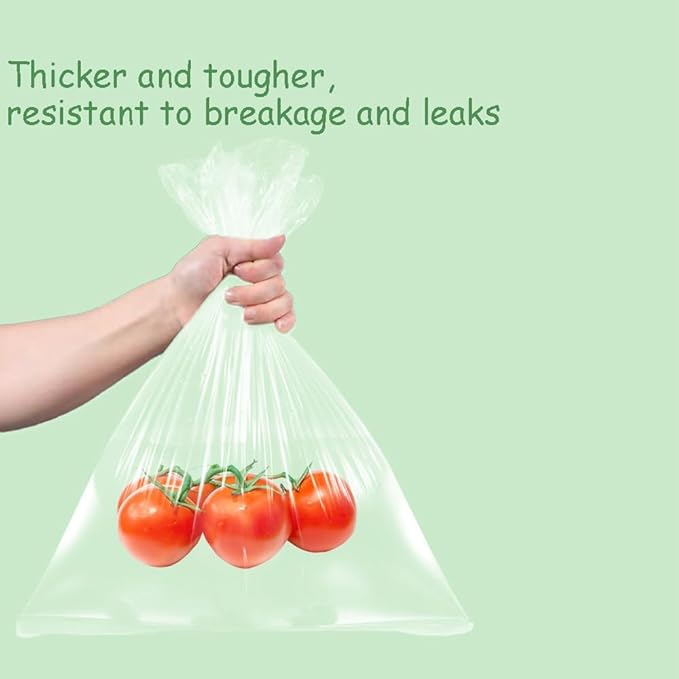 Food Storage Bags 12" x 16" 1.5 Gallons Clear Plastic Bag Roll Food-grade Plastic Produce Bag roll for lunches, Freezer & Oven-Safe PE bags for Kitchen Use, Fruits, Meat, Sandwich Bags 350/Roll