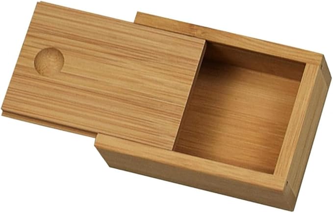 Bamboo Pull-out Lid Storage Box Chic Jewelry Case Retro Decorative Organizer for Home and Office Practical Desktop Decor