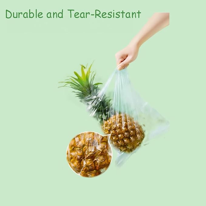 Food Storage Bags 14" x 18" 2 Gallons Clear Plastic Bag Roll Food-grade Plastic Produce Bag roll for lunches, Freezer & Oven-Safe PE bags for Kitchen Use, Fruits, Meat, Sandwich Bags 230/Roll
