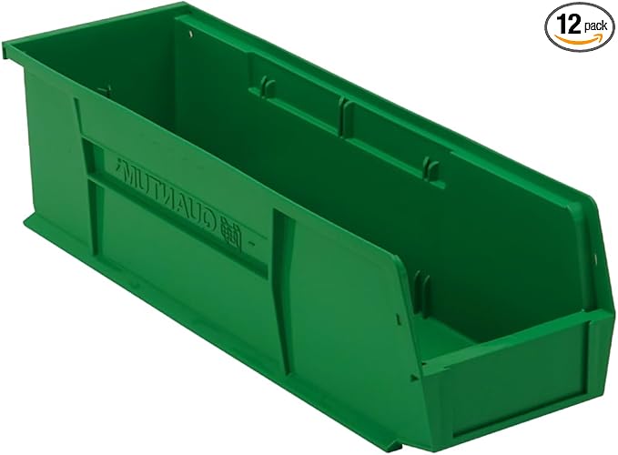 Quantum Storage QUS238 Ultra Stack and Hang Bins - 18" x 5-1/2" x 5" - 12 Pack