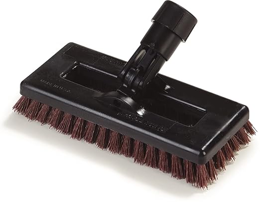 SPARTA Swivel Scrub, Heavy Duty Scrubber with Nylon Grit Bristles, Cleaning Essentials for Commercial and Home Use, 8", Rust, 1 Count