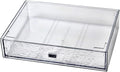 Desk Drawer Organizer, Stackable Plastic Storage Drawer, Grocery Organizer For Stationery/Office Supplies (New Clear, 1 Compartment))