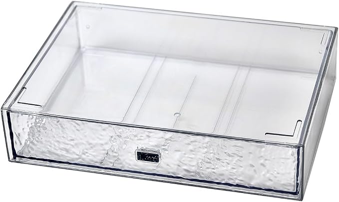 Desk Drawer Organizer, Stackable Plastic Storage Drawer, Grocery Organizer For Stationery/Office Supplies (New Clear, 1 Compartment))