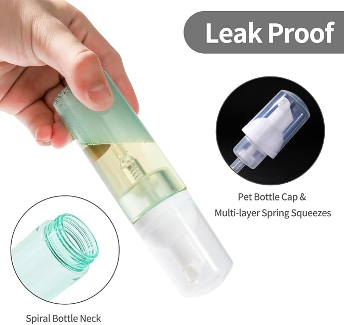 3 Pack Foam Pump Bottle Travel 60 ml/2 oz Small Size Mousse Foaming Soap Dispenser, Clear Plastic Foam Soap Dispenser Mini Empty Refillable Pump Containers(Mixed Color)