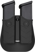 Universal Double Magazine Holster Pouch fit 9mm .40 .45 Pistol Gun Mags | Adjustable Retention Mag Holder for Glock, S&W, Ruger, Sig, Taurus, Beretta, Springfield and More Similar-Size Mags