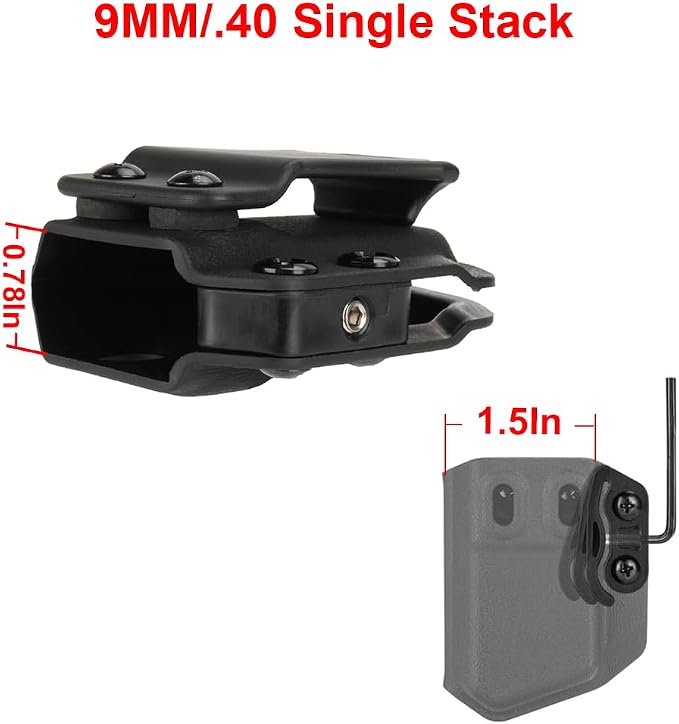 2 Pack IWB/OWB Mag Carrier Fits:9mm/.40 |.45ACP Double/Single Stack | for Right & Left Hand Ambidextrous Concealed Carry Magazine Holster