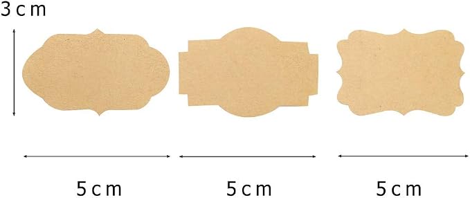 300 Pcs Self-Adhesive Gift Tags Name Jar Labels Stickers, 1 x 2 in, Brown | Waterproof vinyl, matte writable surface, peel-and-stick, removable, lace design for jars, bottles, gifts and crafts
