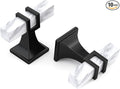 10 Pack Marble & Black Cabinet Knobs, 2 Inch Square Drawer Knobs for Kitchen & Dresser