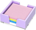 WINFFOR Acrylic Notepad Holder Dispenser - 3x3 in Sticky Note Memo Holder for Desk Organizer (W/O Pads) Office Desk Accessories School Supplies, Purple