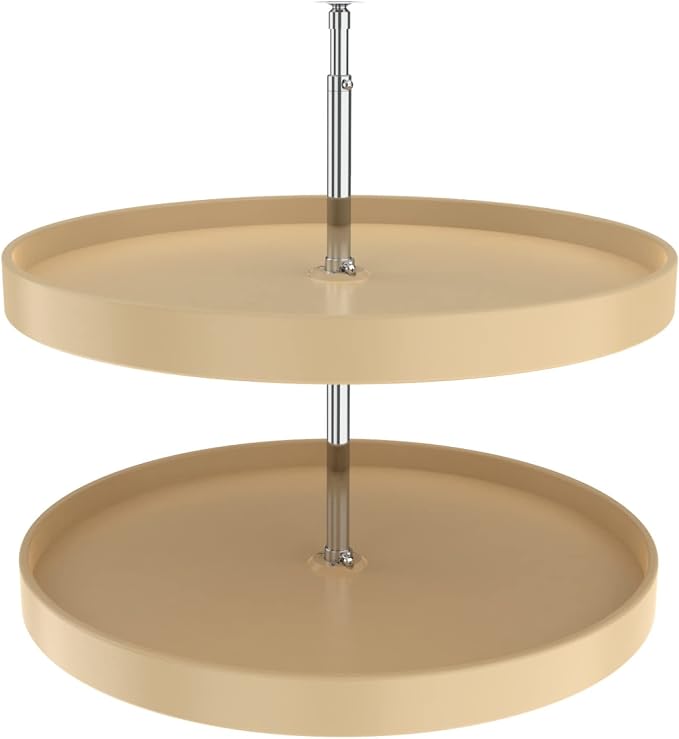 REV-A-SHELF Polymer Full-Circle 2-Shelf Lazy Susan w/Dependent Hardware for Corner Base Cabinets