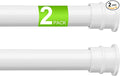 2 Pack No Drill Tension Curtain Rods 28 to 48 Inch White Small Curtain Rod Adjustable No Drilling for Window,Kitchen,Closet,Doorway,Bedroom