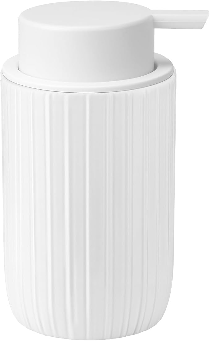Soap Liquid Dispenser Ceramic with Easy-to-Press Pump Hand Liquid Dispenser for Shampoo Bathroom Countertop 13.5 oz